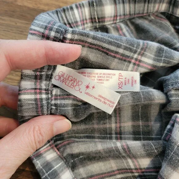 Gilligan & O Malley Plaid 2PC Pajama Set Pants & Top - Picture 14 of 14